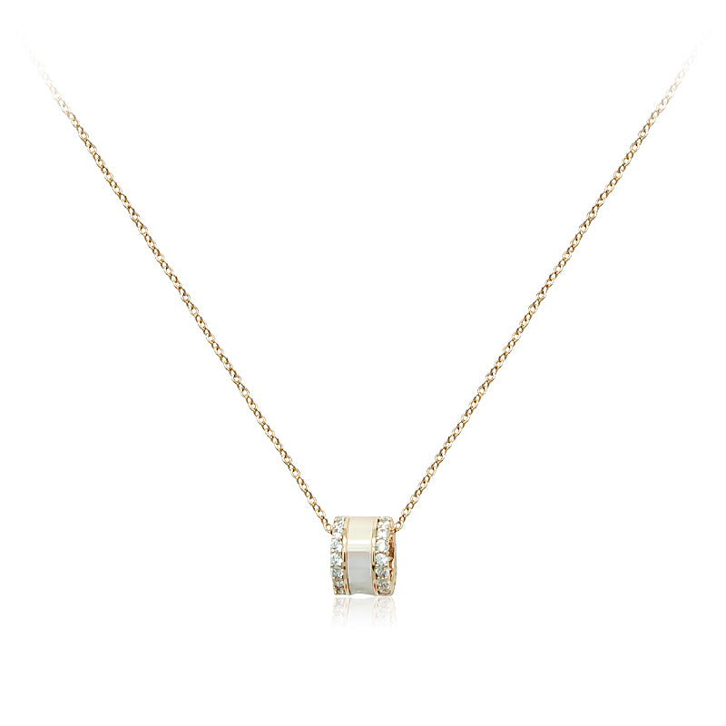 Tunnel Mother of Pearl Cubic Necklace.