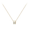 Tunnel Mother of Pearl Cubic Necklace.