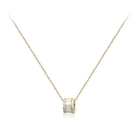 Tunnel Mother of Pearl Cubic Necklace.