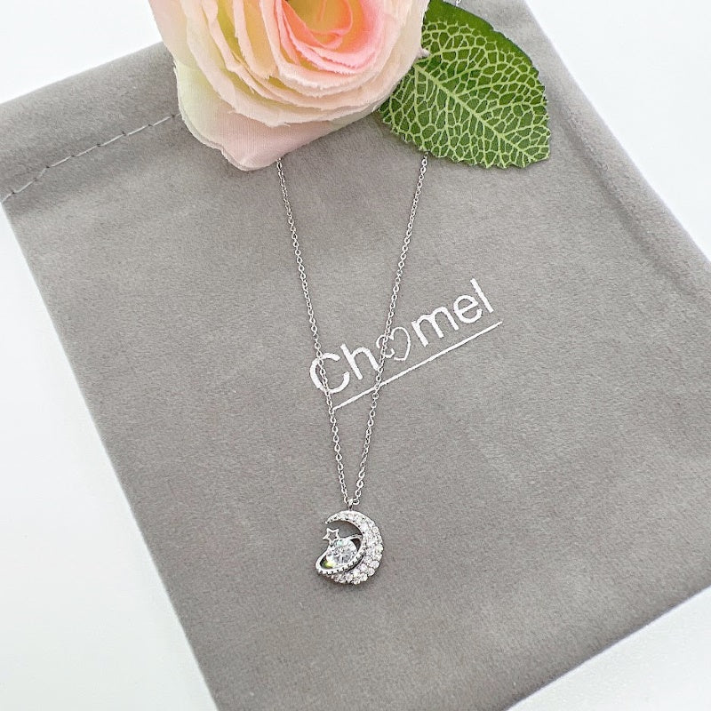 Moon with Planet Necklace - CHOMEL