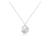 CHOMEL Cubic Zirconia Crescent Moon with Planet & Star Rhodium Necklace