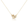 CHOMEL Cubic Zirconia and Moonstone Planet with Star  Rosegold Necklace