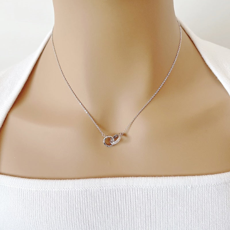 Gold 2 circle best sale necklace