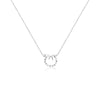 CHOMEL Cubic Zirconia Ribbon with Circle of Stars Rhodium Necklace