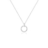 CHOMEL Cubic Zirconia Circle Rhodium Necklace