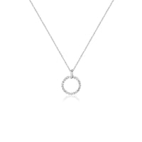 CHOMEL Cubic Zirconia Circle Rhodium Necklace