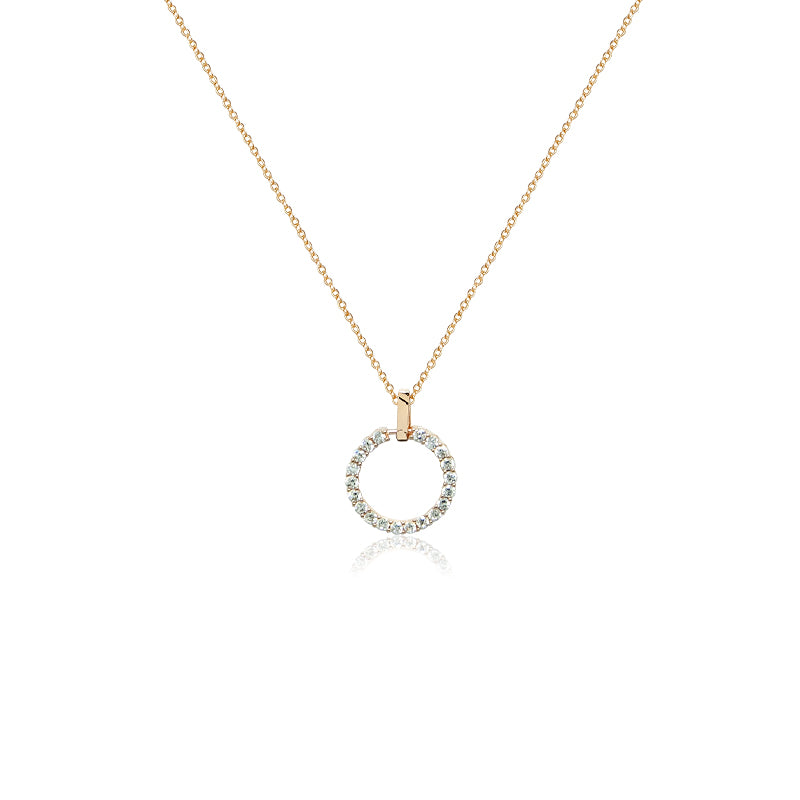 CHOMEL Cubic Zirconia Circle Rosegold Necklace