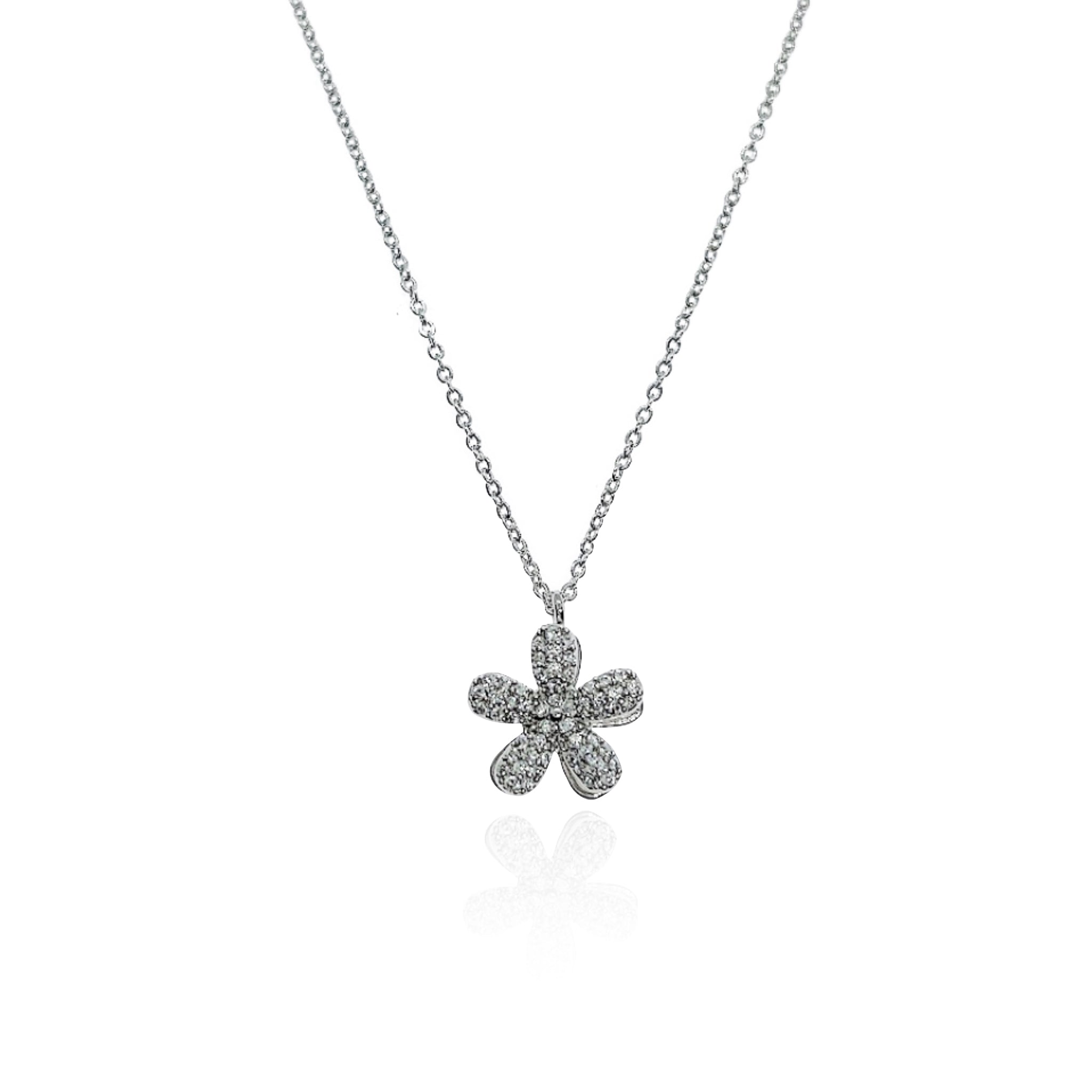 Flower Cubic Zirconia Necklace - CHOMEL
