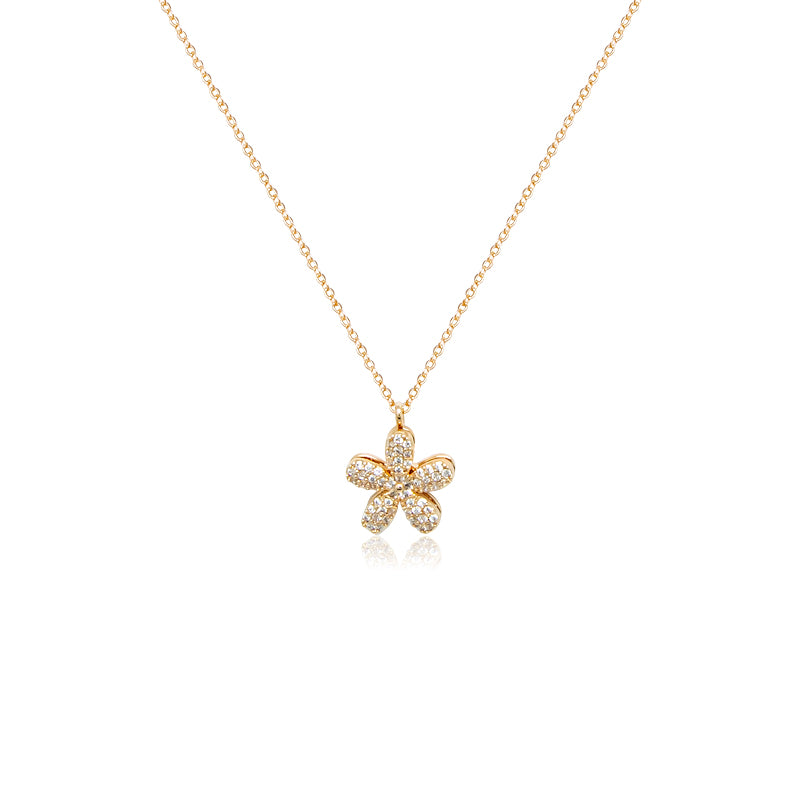 Flower Cubic Zirconia Necklace - CHOMEL