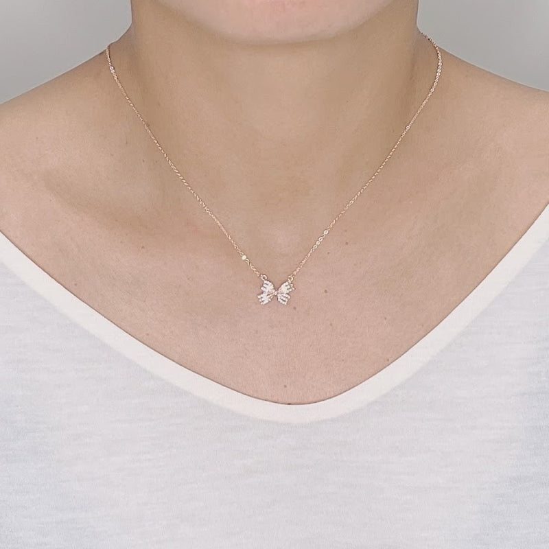 Ribbon Cubic Zirconia Necklace.