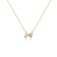 CHOMEL Cubic Zirconia Ribbon Rosegold Necklace