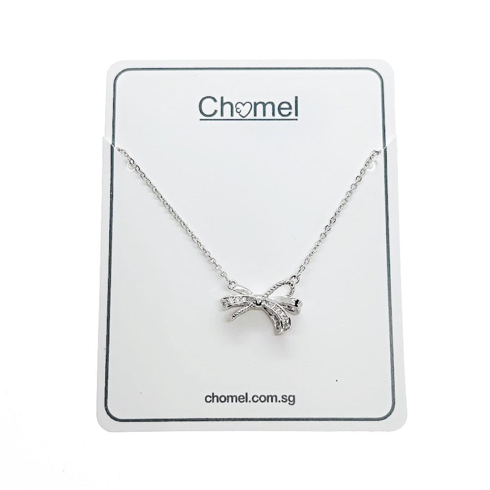 Ribbon Cubic Zirconia Necklace.