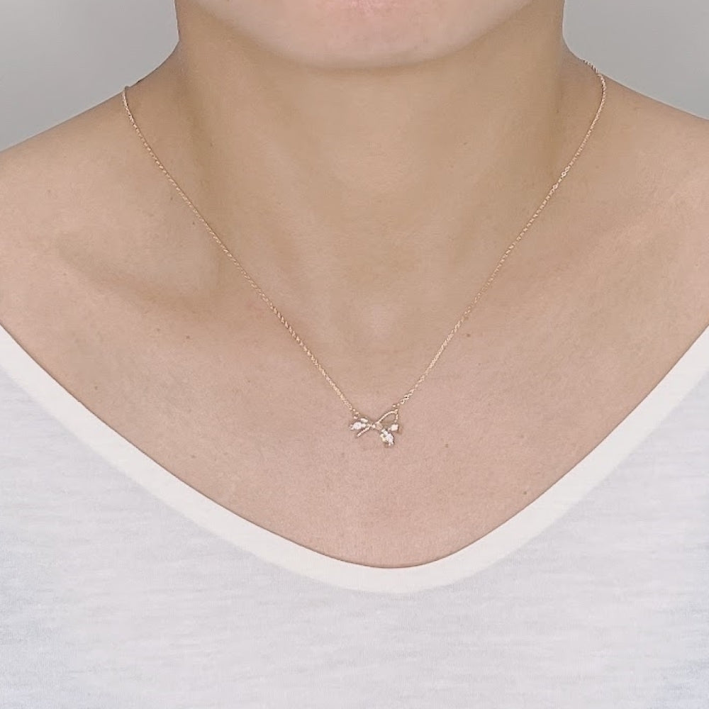 Ribbon Cubic Zirconia Necklace.