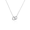 CHOMEL Cubic Zirconia Interlocking Circles Rhodium Necklace