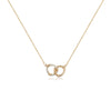 CHOMEL Cubic Zirconia Interlocking Circles Rosegold Necklace