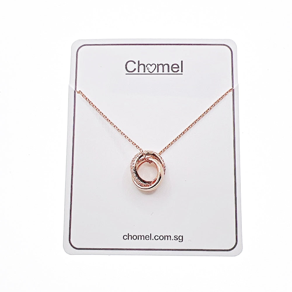 Interlocking Ring Cubic Zirconia Necklace - CHOMEL