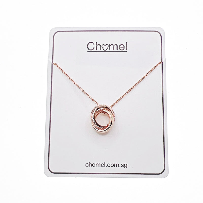 Interlocking Ring Cubic Zirconia Necklace - CHOMEL