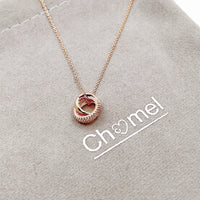 Interlocking Ring Cubic Zirconia Necklace - CHOMEL