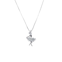 CHOMEL Cubic Zirconia Ballerina Rhodium Necklace