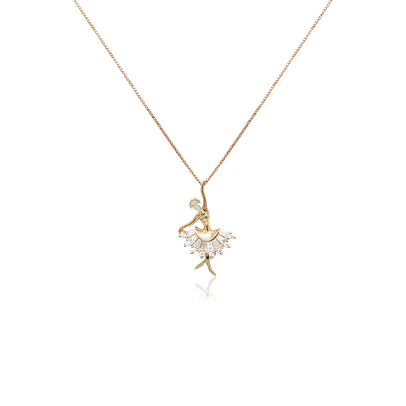 CHOMEL Cubic Zirconia Ballerina Rosegold Necklace