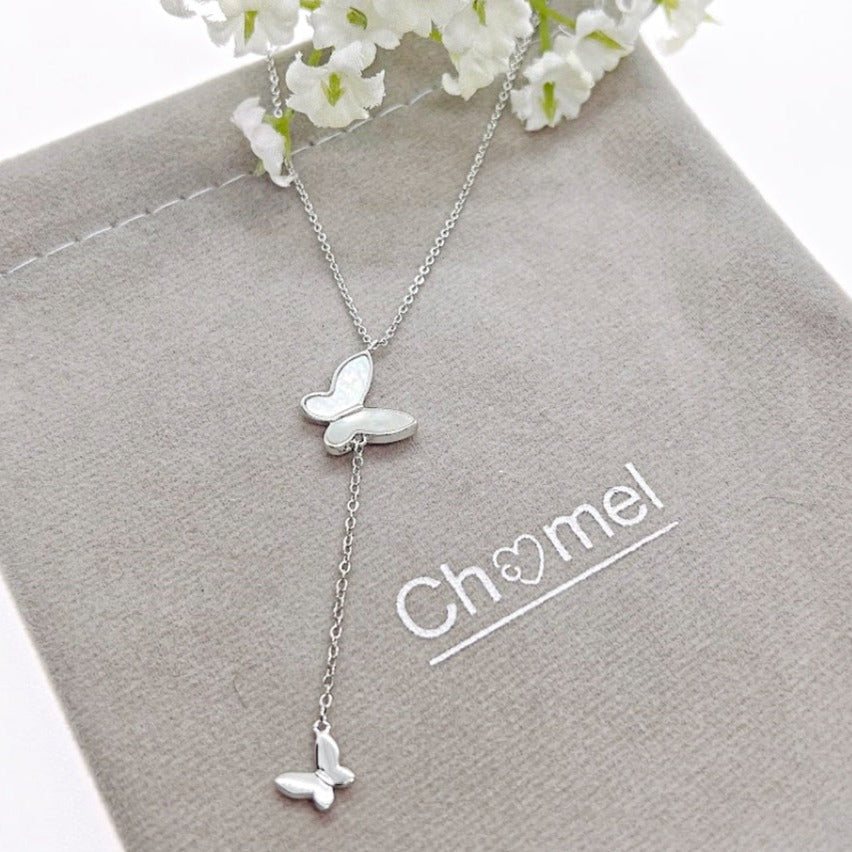 Butterfly Mother of Pearl Necklace - CHOMEL