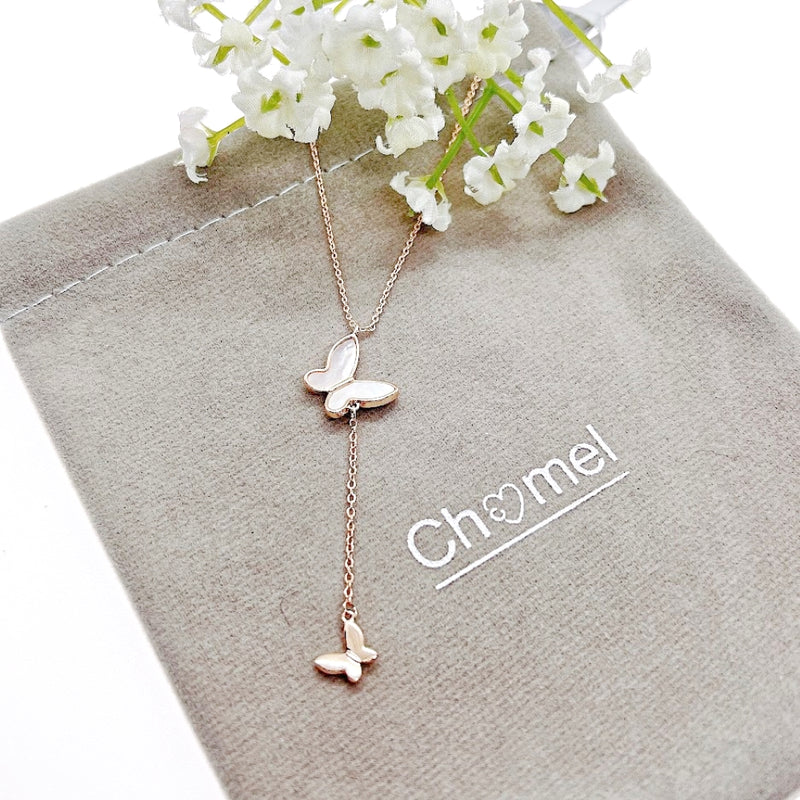 Butterfly Mother of Pearl Necklace - CHOMEL