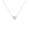 CHOMEL Cubic ZIrconia 2 Round Interlocking Pendant Rhodium Necklace