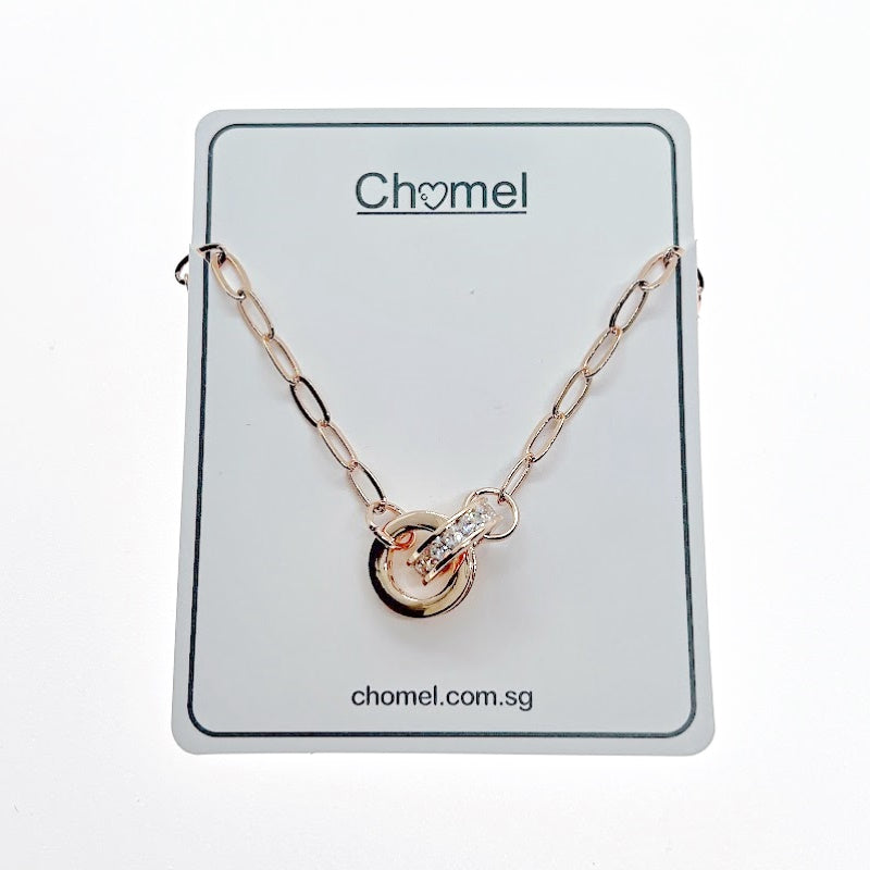 Interlocking Cubic Zirconia Necklace - CHOMEL