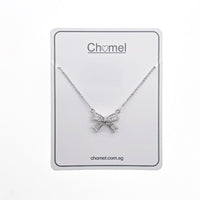 Ribbon Cubic Zirconia Necklace - CHOMEL