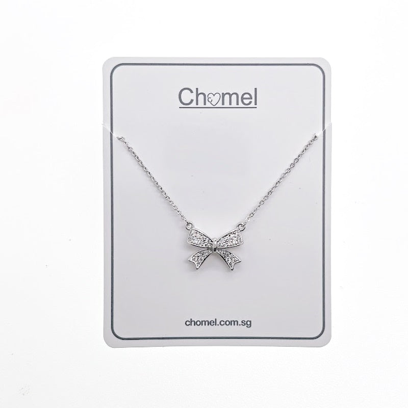 Ribbon Cubic Zirconia Necklace - CHOMEL