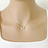 Ribbon Cubic Zirconia Necklace - CHOMEL