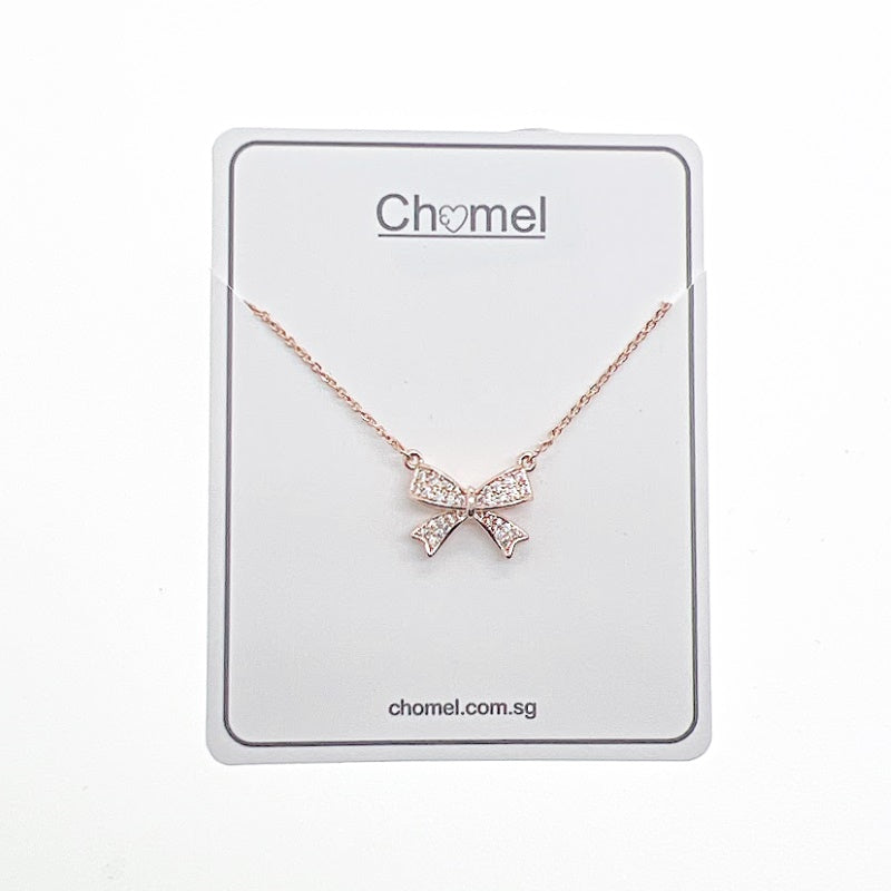 Ribbon Cubic Zirconia Necklace - CHOMEL