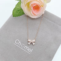 Ribbon Cubic Zirconia Necklace - CHOMEL