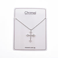 Cross Cubic Zirconia Pendant Necklace - CHOMEL