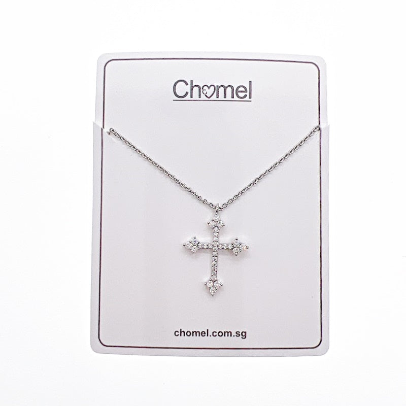 Cross Cubic Zirconia Pendant Necklace - CHOMEL