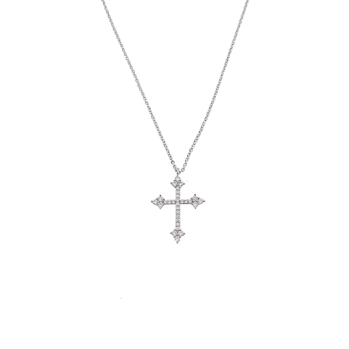 Cross Cubic Zirconia Pendant Necklace - CHOMEL