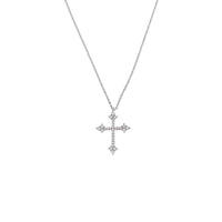 CHOMEL Cubic Zirconia Cross Rhodium Necklace