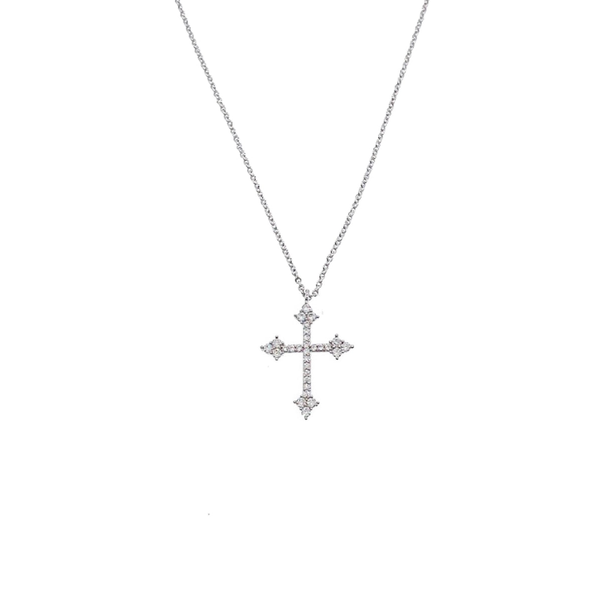 Cross Cubic Zirconia Pendant Necklace - CHOMEL