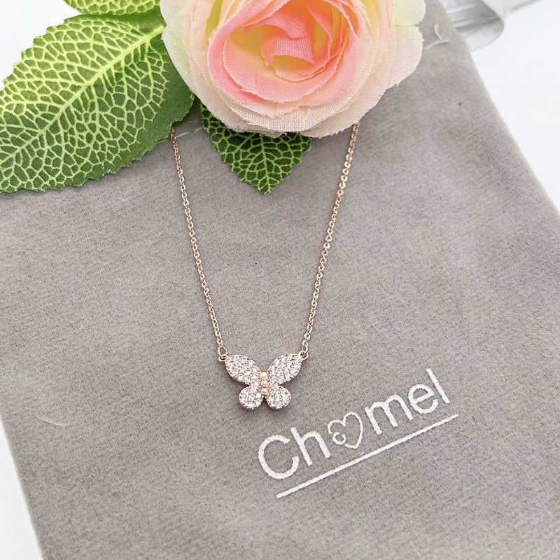 Butterfly Cubic Zirconia Necklace - CHOMEL