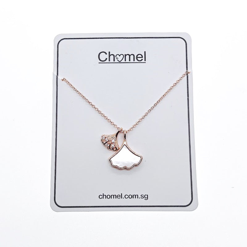 Gingko Leaf Mother of Pearl Necklace - CHOMEL