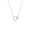 CHOMEL Cubic Zirconia Flower Round Rhodium Necklace