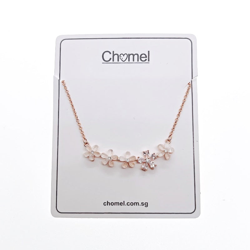 Flower Cubic Zirconia Necklace - CHOMEL