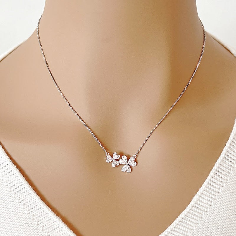 Leaf Cubic Zirconia Necklace - CHOMEL