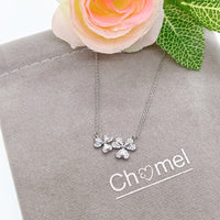 Leaf Cubic Zirconia Necklace - CHOMEL