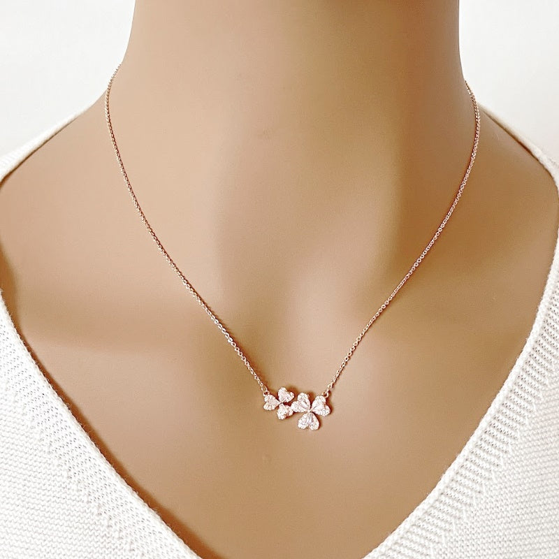 Leaf Cubic Zirconia Necklace - CHOMEL