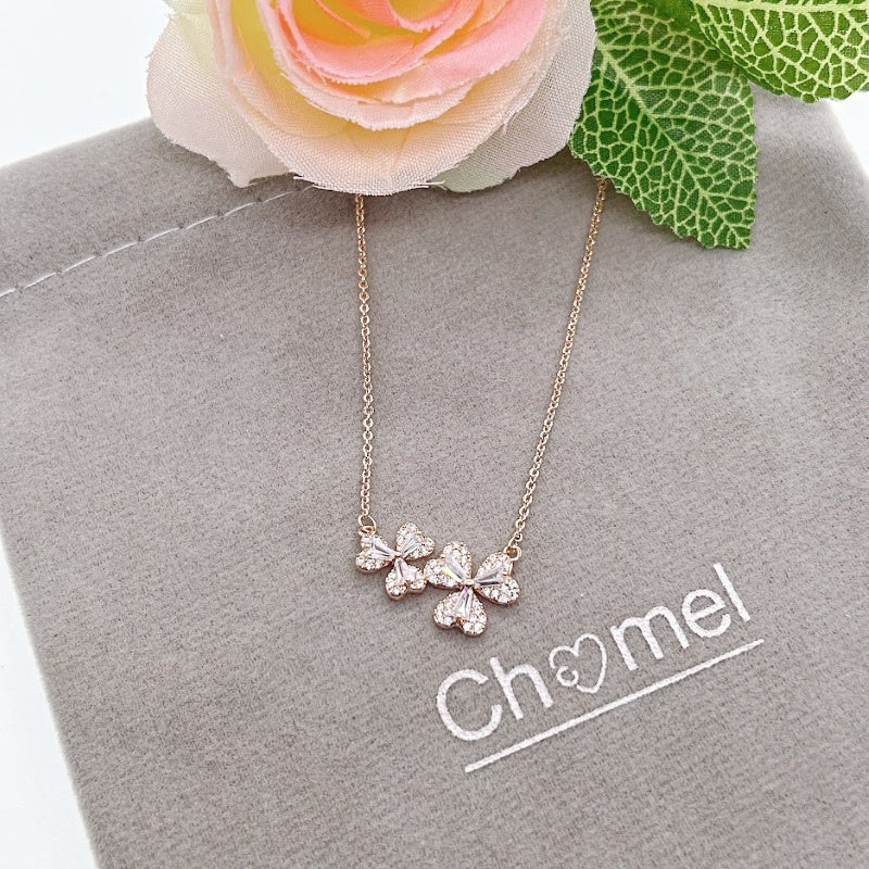 Leaf Cubic Zirconia Necklace - CHOMEL