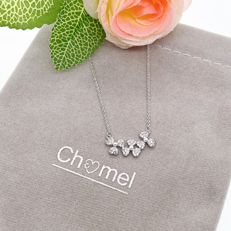 Leaf Cubic Zirconia Necklace - CHOMEL