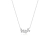 CHOMEL Cubic Zirconia 3 Shamrock Leaf Rhodium Necklace