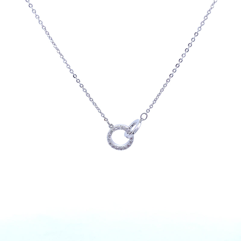 Interlocking Round Cubic Zirconia Necklace