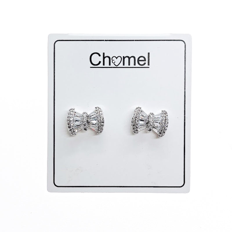 Ribbon Cubic Zirconia Earring - CHOMEL